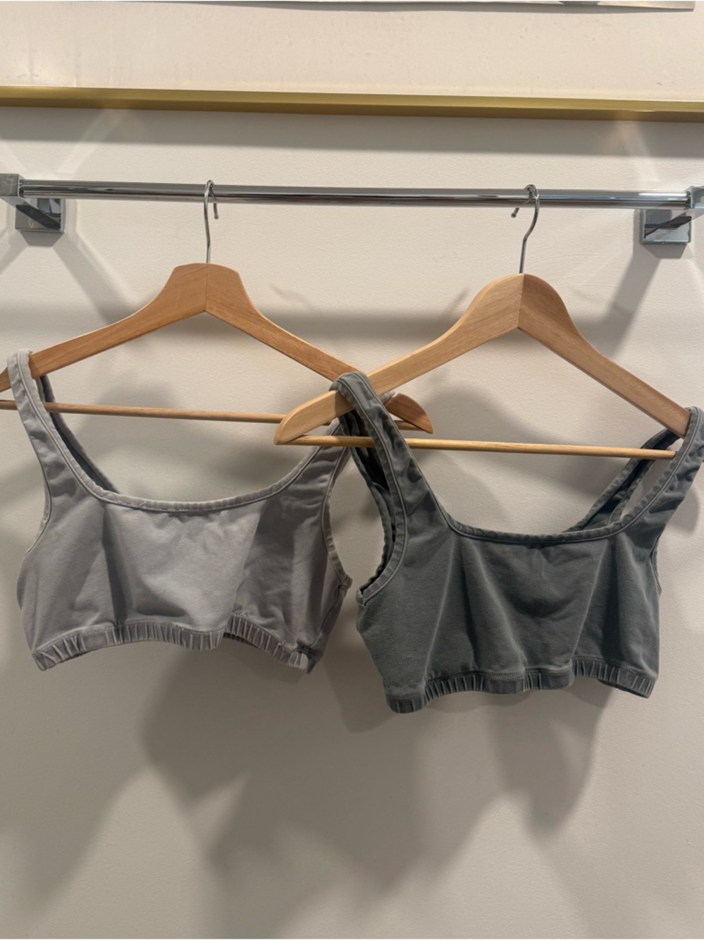Set of 2 Skims Cotton Bra’s in Gray & Hunter Green
